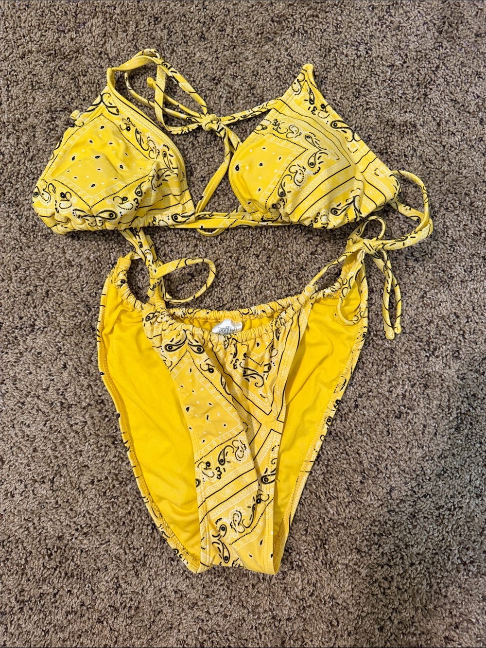 wild fable Yellow Bandana Print Triangle Bikini